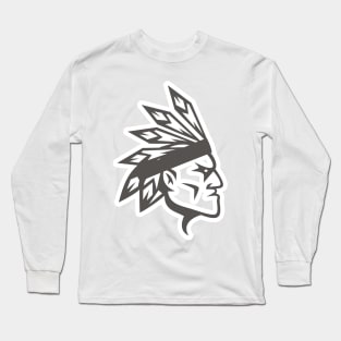 American Apache Indian Logo. Cherokee character icon design. Ethnic logo design. Long Sleeve T-Shirt